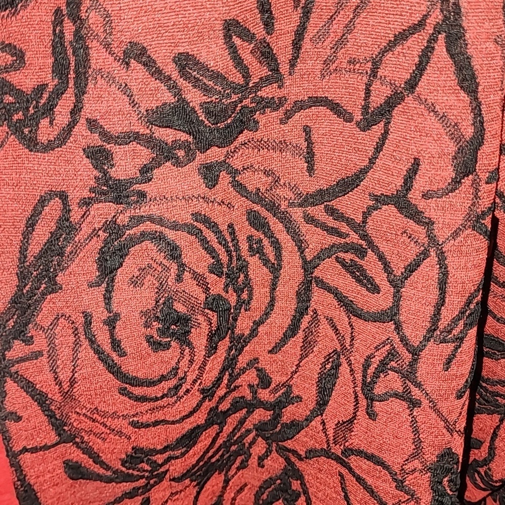 CHICO'S Travelers Red Black Open Front Cardigan 2 US Large - Picture 3 of 7